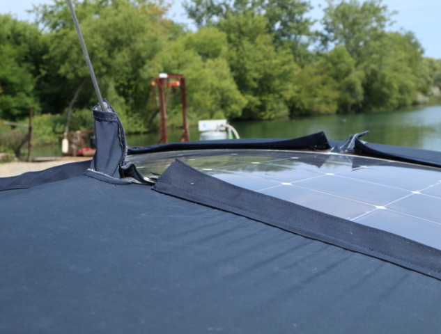 Solar Panels Sewn into the bimini